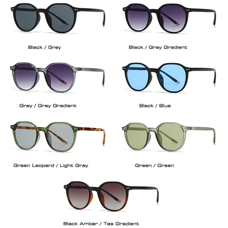 Fashion Round Sunglasses Women Vintage Rivets Punk Men Ins Popular Shades Gradient Sun Glasses UV400