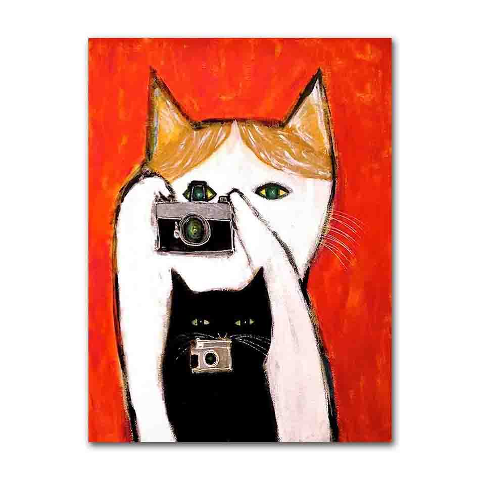 Cats and Dog Nordic Cute Simple Cartoon Canvas Poster Unframed Wall Art Painting Fashion Home Decoration living room accessories