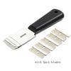1pc Handle With 4cm Blades Accessories Kit For Leather DIY Handmade Cutting Hand Tools Set Stainless Steel Well-polished Cutters