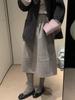 Dark Gray Woolen High-Waisted Tulip Skirt for Women - 2025 Autumn/Winter Collection