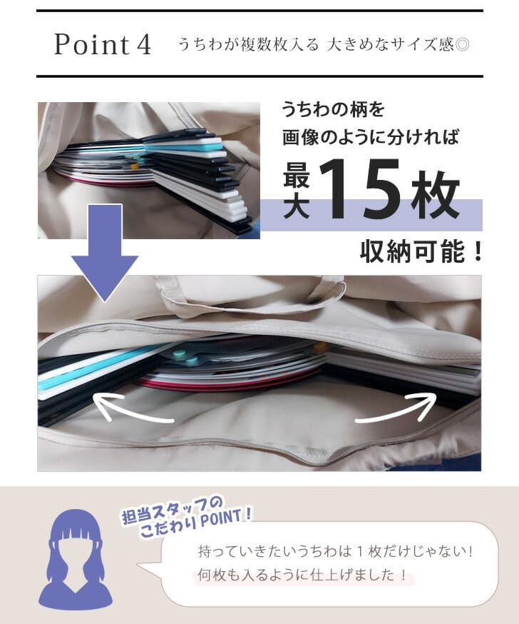 Tote Bag for with Wide Large Storage Size F [JOKnet] Mail-order Fans, Oshikatsu, Loops, Multi-Storage, Gusset, Capacity, Pockets, Ivory,