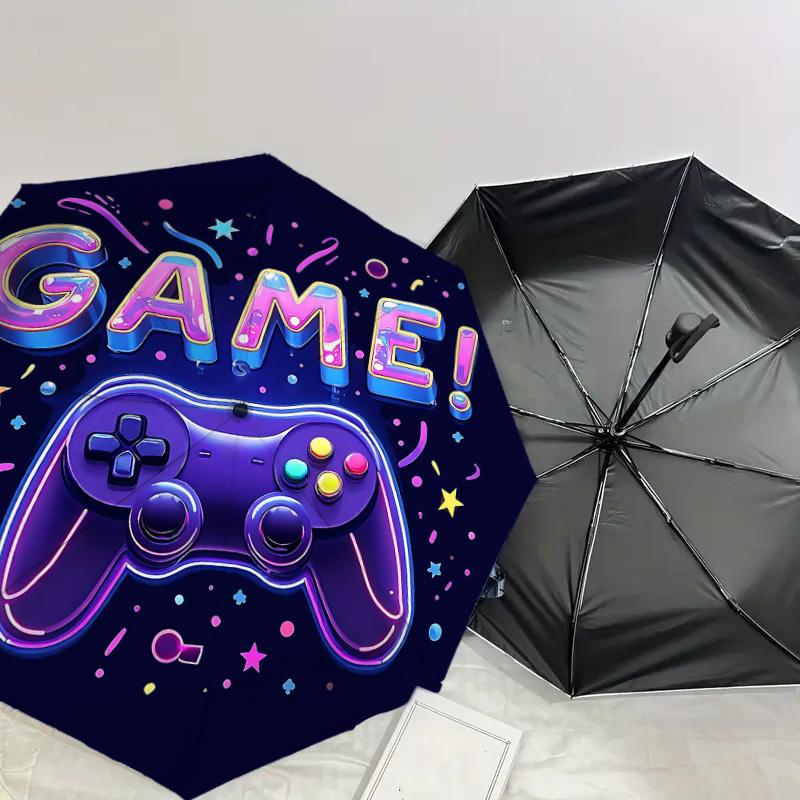 1PC game controller Umbrella-8-Rib Reinforced, Automatic Open, Lightweight & Durable, Cute Fashion Accessory for Outdoor, Beach, or Casual Use, Beach