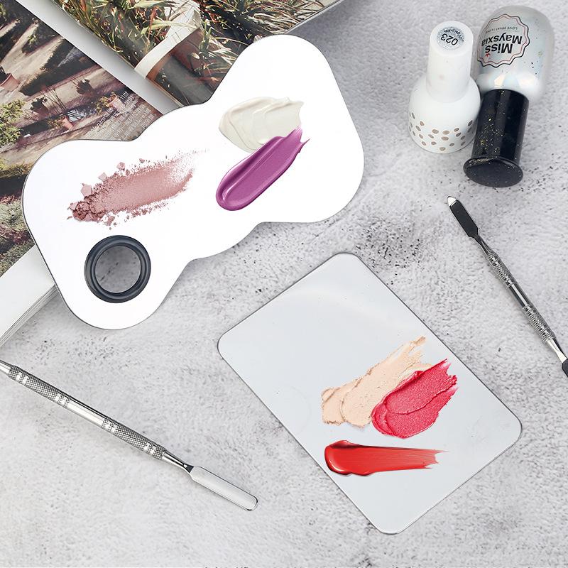 Stainless Steel Makeup Mixing Palette Ring for Professional Artists - Foundation & Lipstick