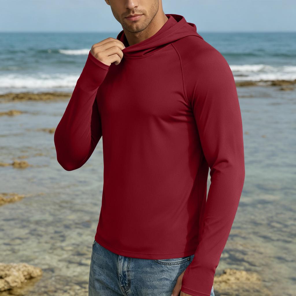Herren UPF50 Plus Sonnenschutz Hoodie Schnelltrocknend Langarm Leichter Pullover für Outdoor-Aktivitäten Sport Reisen