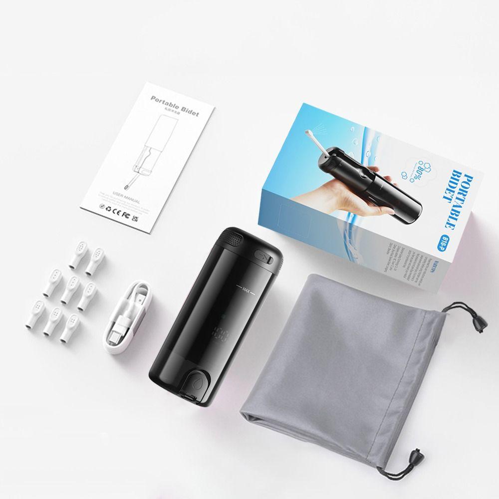 8 Replaceable Nozzles Handheld Bidet Rechargeable Hand Sprayer Shower Head Toilet Spray  for Travel