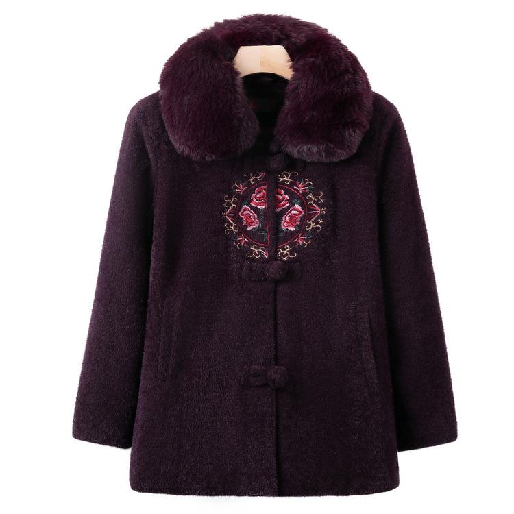 Grandma Autumn Short Jacket Fashionable Rich Lady Spring and Autumn Plus Wool Coat Elderly Female Mother Autumn and Winter Clothes