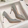Fashion Shoes for Women Summer New High Heels Fashion Rhinestone Wedding Dress Bridal Shoes Women Luxury Elegant Party Pointed Toe Pumps