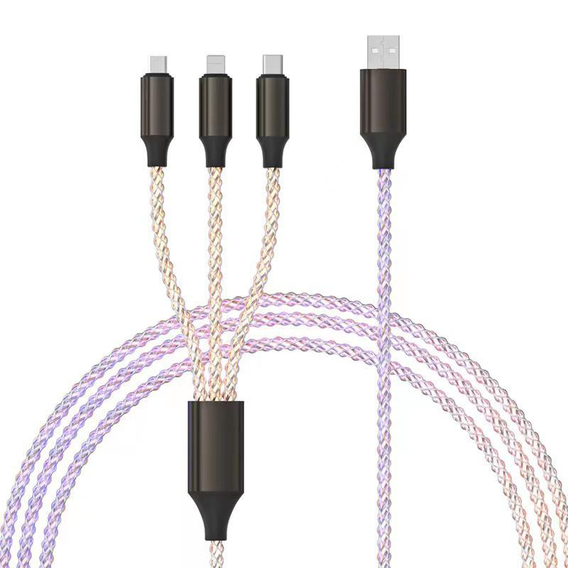 RGB 100W Fast Charging Type-C Cable for Apple and Huawei - Car Streamer Colorful Glow