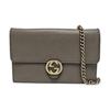 [Pre-Owned] Double G Series Double G Logo Snap Closure Leather Woc Chain Bag - Good #DXJH4P