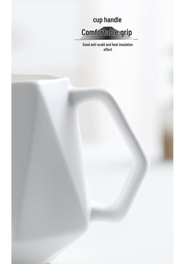 Geometric Diamond Rhombus Ceramic Couple Mug