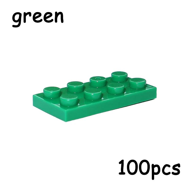 100PCS Size 2x4 Dot Plate 3020 MOC Assemble Particles DIY Building Blocks 2*4 Figures Bricks Educational Creative Toy for Kid