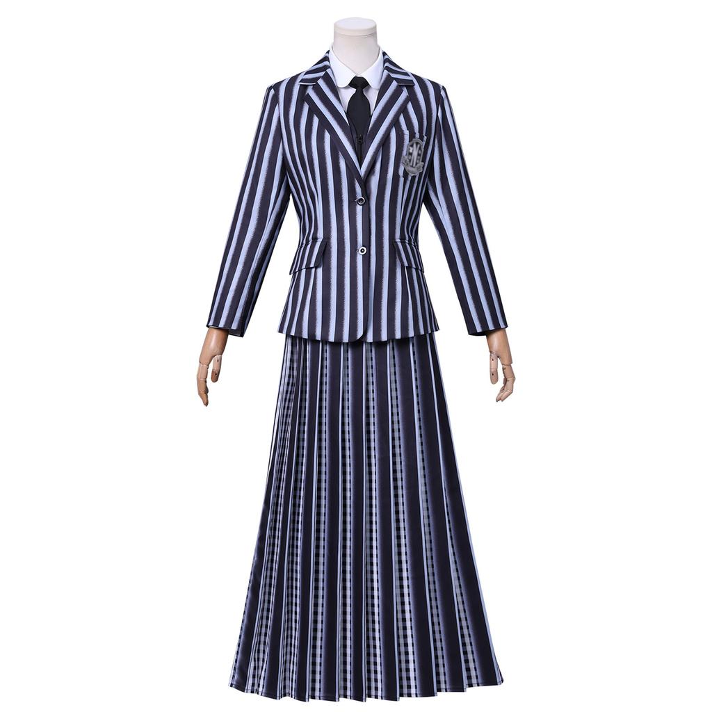 Wednesday Addams Cosplay Costume Uniform Halloween Carnival Party Christmas Play Role Clothes Clothing