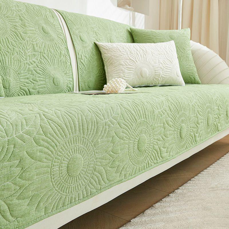 

Новая универсальная подушка для дивана Four Seasons, моющаяся, из чистого хлопка, нескользящая, однотонная, с вышитыми цветами, чехол для дивана 70x70cm 1pcs