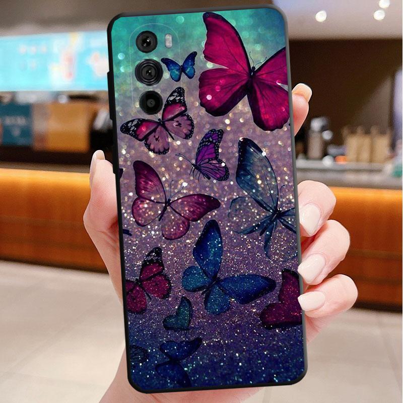 

Purple Pink Butterfly Funda Phone Case For Motorola Edge 50 40 Pro 60 50 40 30 Ultra Neo Fusion Moto G Play G Stylus G Power G Moto Edge 30 Fusion