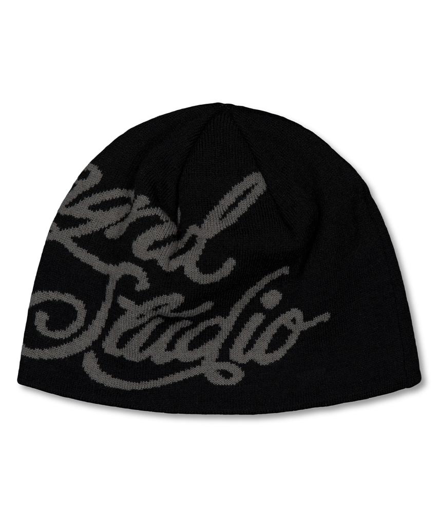 MAHAGRID Ink Logo Knit Beanie Black(Mg2Ffmab35A)