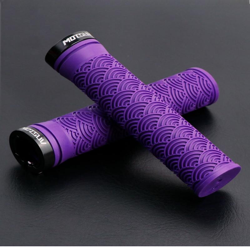 1Pair Bicycle TPE Handle Cover, Mountain Bike Xiangyun Non-slip Unilateral Locking Universal Grip Cover, Cycling Accessories