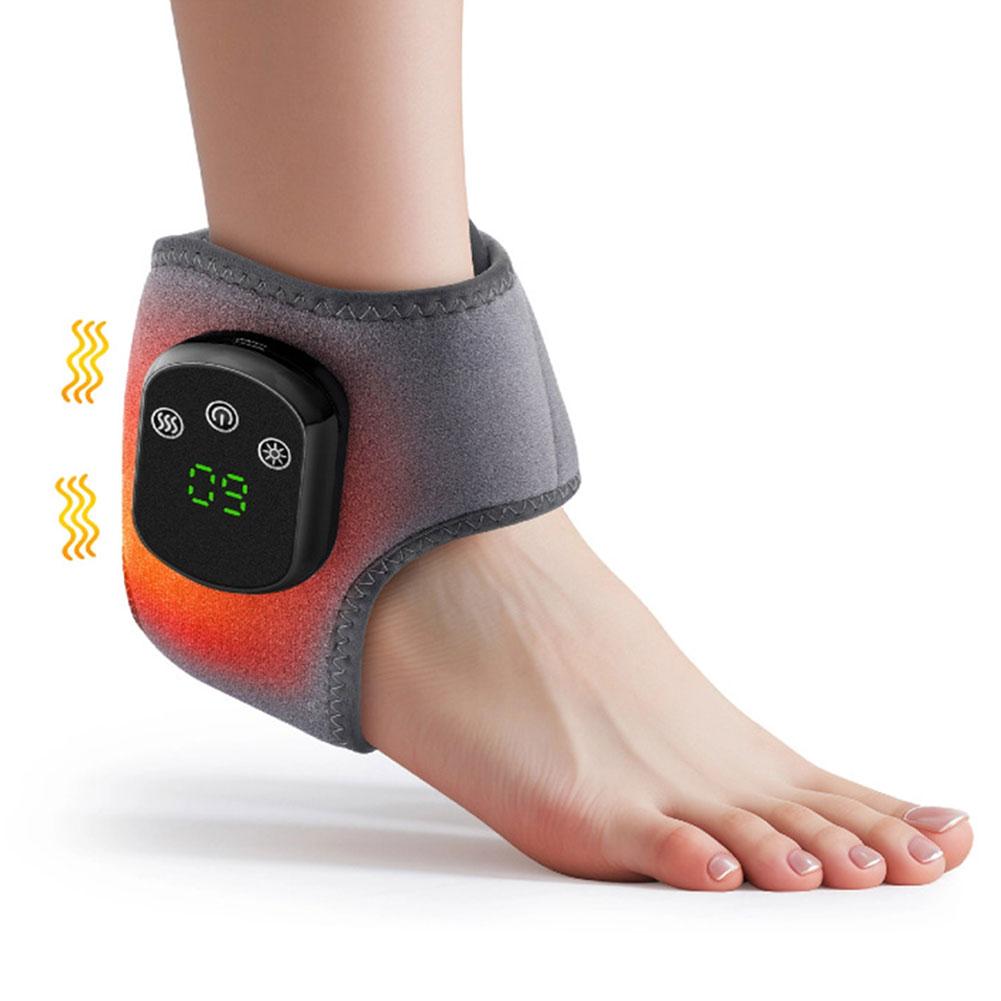 Electric Ankle Wrist Massager 3 Vibration Modes 5 Level Infrared Hot Compress Left Right Fit Relieve Muscle Fatigue