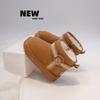 Boys snow boots winter new children's fur integrated northeast cotton shoes older children's fleece non-slip bread boots