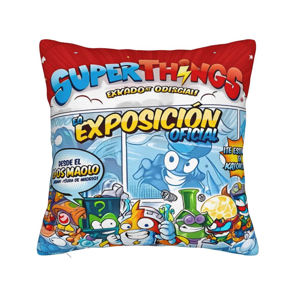 SuperThings Cartoon Square Pillow Cases Kazoom Power Kindergarten Cushion Covers Awesome Decorative Pillowcase for Sofa cm