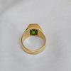 Grüner Peridot Sterlingsilber Gelbgoldauflage Siegelring Schmuck