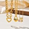 Charms Heart Pendant Necklace for Women, Golden Stainless Steel OT Toggle Necklace, Layered Necklace Stylish Valentine's Gift