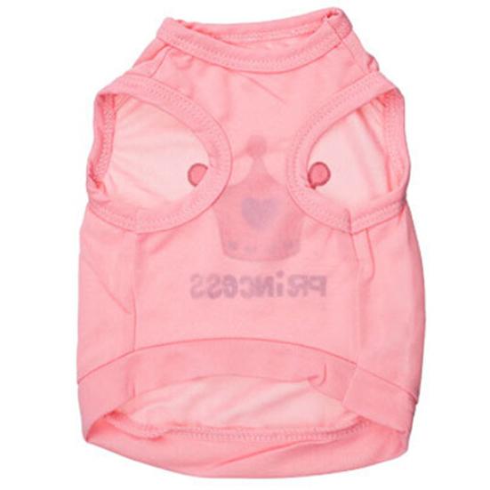 T-shirt Gilet Estivo con Lettera e Corona da Principessa per Cane Gatto Cucciolo Costumi
