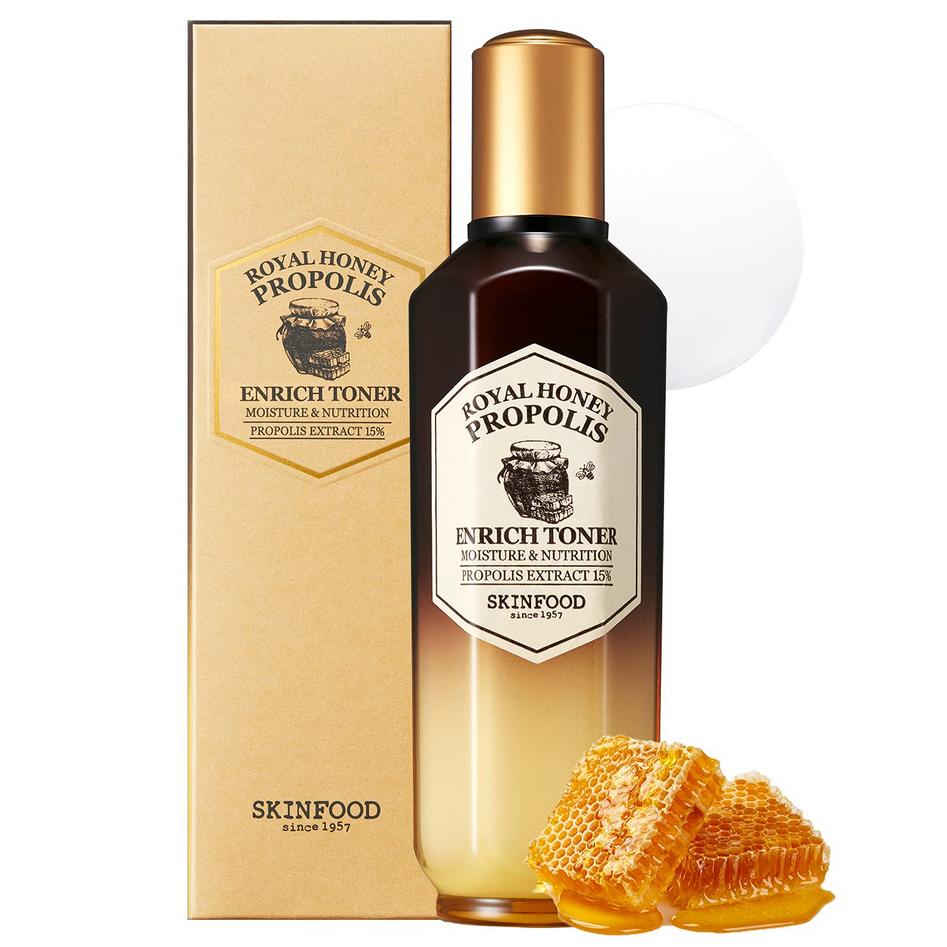 

Skinfood Royal Honey Propolis Enrich Toner 160мл/ Питательный, Увлажняющий, Корейская косметика, K-beauty