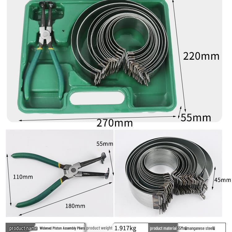 Univerzální stlačovač a montážní nástroj pístních kroužků s kleštěmi