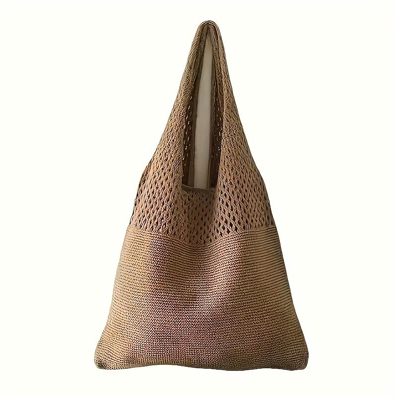 Designer-Handtaschen aus Strick für Damen, große Kapazität, Tragetaschen für Damen, Sommer-Strandtasche, große Geldbörsen, lässige, hohle, gewebte Umhängetaschen