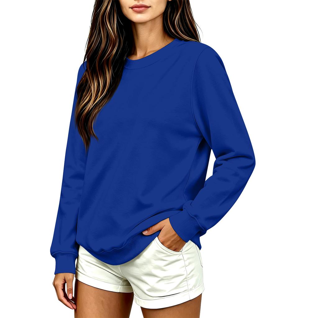 Damenmode Lässiger Langarm Bedruckter Rundhals-Sweatshirt