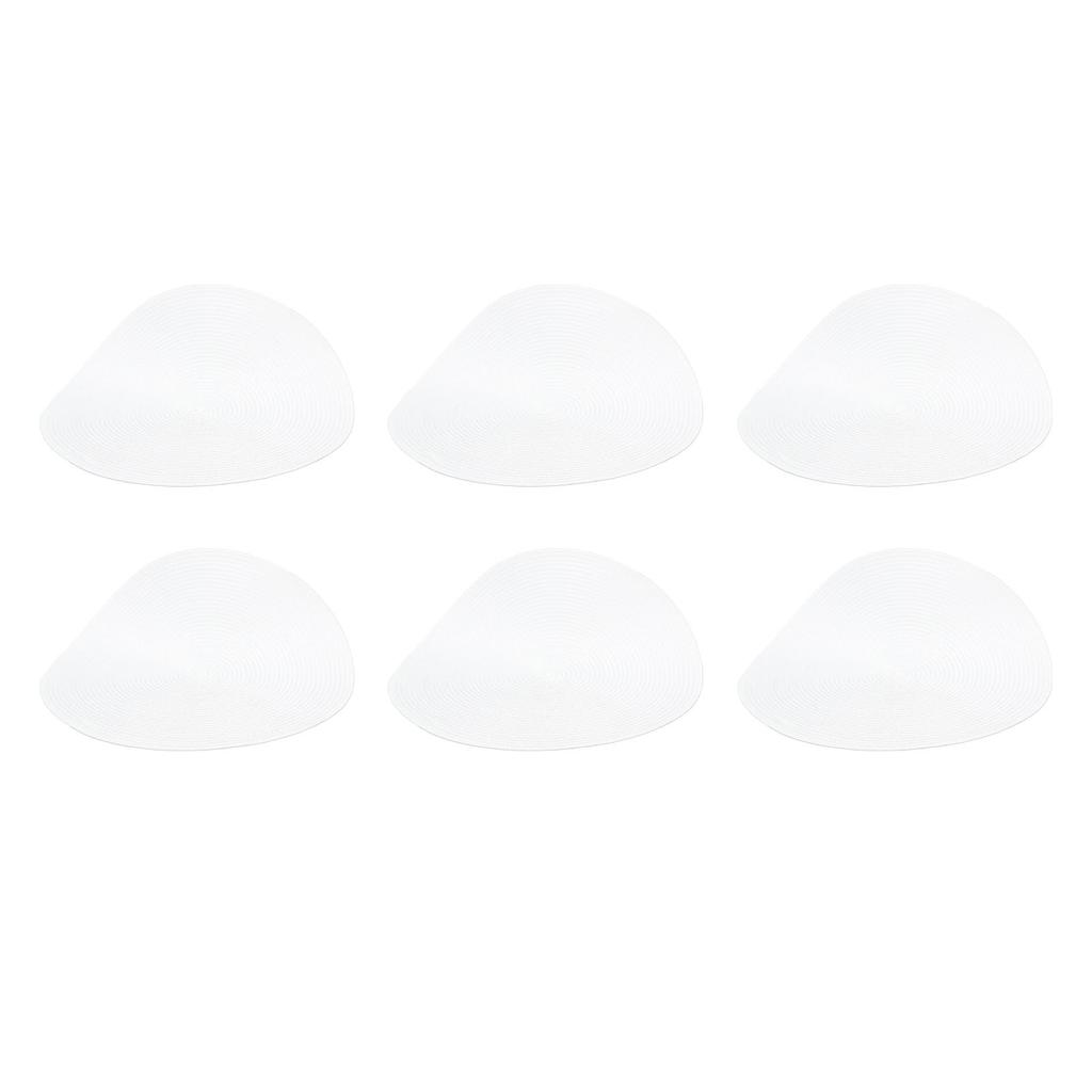 6 stk Rund brikkevev Vevd Hvit Bordmatte Varmeisolering Lett å rengjøre Allsidig spisetilbehør