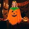 Witch Costume Noctilucent Pumpkin Cloak With Headband Party Masquerade Cloth  Adult Costume