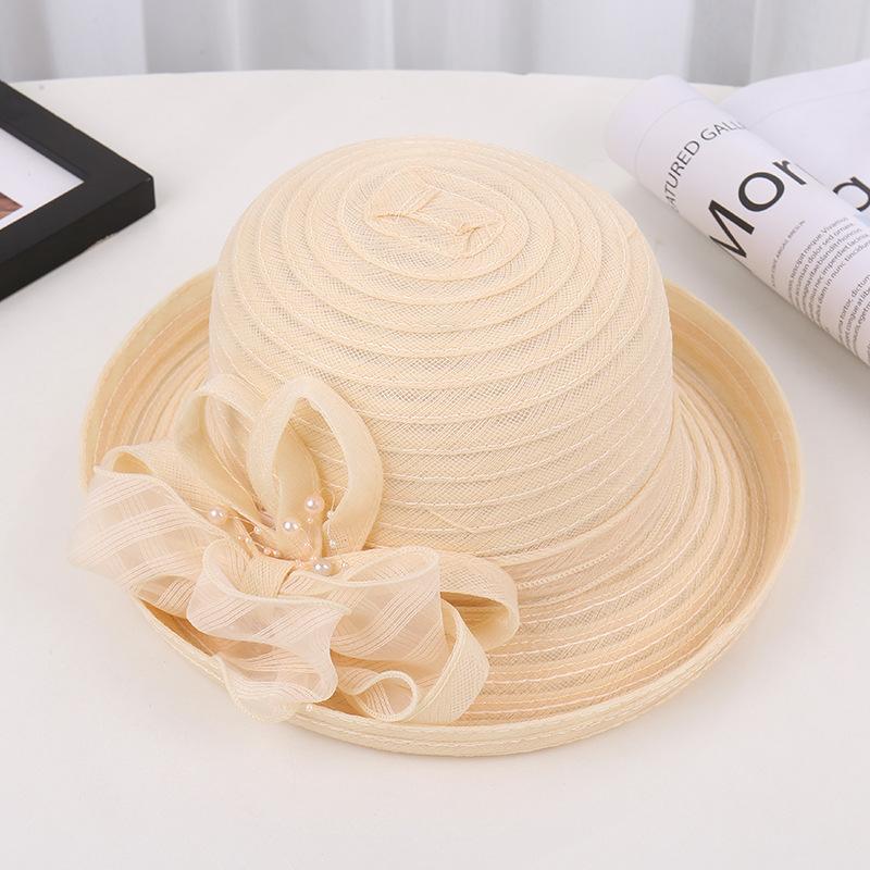 Flower Curled Edge Basin Hat Women Summer Face Cover Sun Protection Fashionable Elegant Sun Hat Casual Bucket Hat Casual Versatile