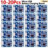 10/20PCS Micro USB 5V 1A 18650 TP4056 Lithium Battery Charger Module Charging Board with Protection Function Li-ion