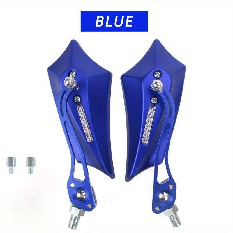 Universal Motorcycle Rear View Mirror 2 Pack Adjustable Alloy Rod End Side Mirror 8 10mm Threaded for Bicycle Scooter Cruiser