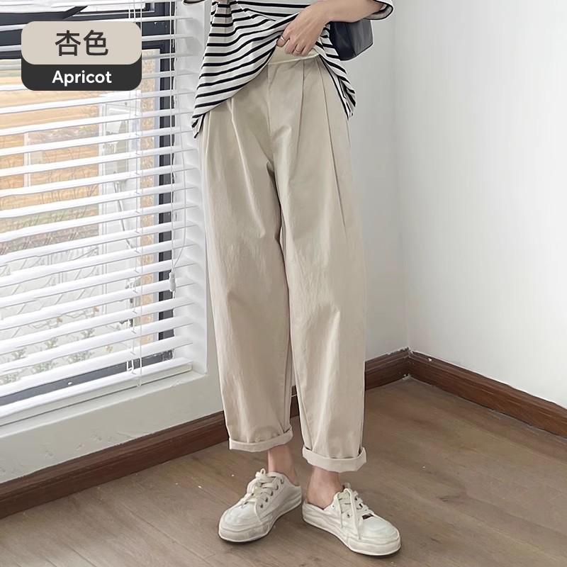Large Size Loose Khaki Maternity Tooling Casual Pants Nine-point Pants Summer Thin Maternity Pants Outer Wear Spring and Summer