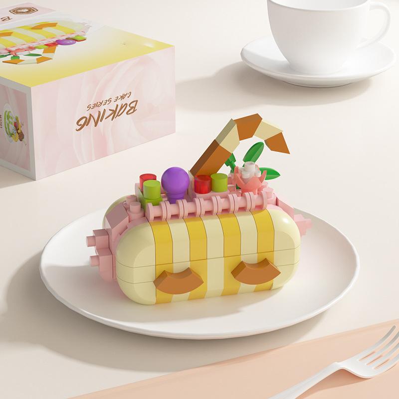 Mini Building Block Food Construction Set Bricks Toys for Children 8 Year Micro Bricks for Adults Birthday Gifts Cake Decoration