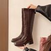 British style but knee boots women's new autumn and winter knight boots women's thick-soled thick-heeled rear zipper high boots