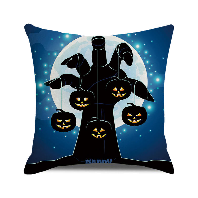 Halloween colorful pumpkin devil Digital printing short plush pillow covers for car sofa office cushion cover home goods