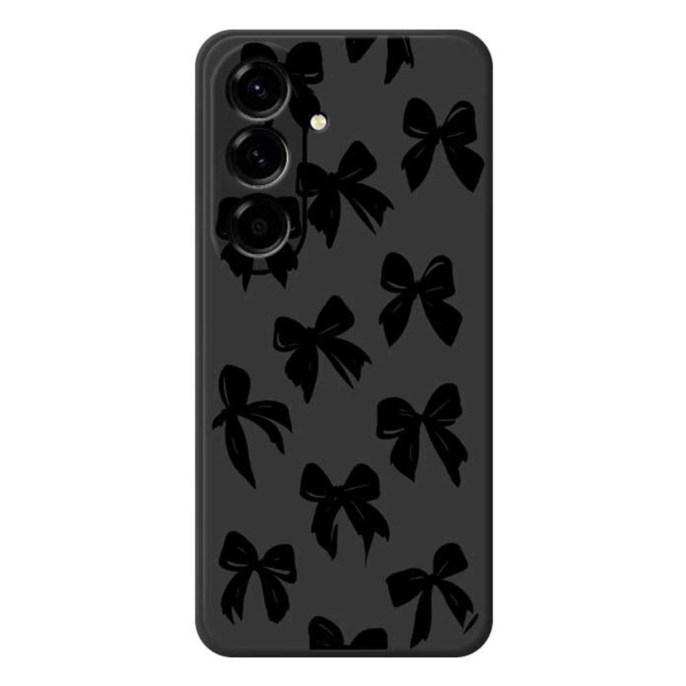 

Для Samsung Galaxy A56 5G Чехол Черный Принт с узором банта Прямые края ТПУ Задняя крышка для телефона Black