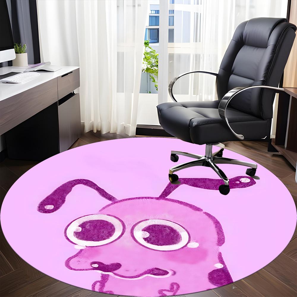 1pc Courage the Cowardly Dog Office Round Area Rug, Under Office Chairs Bedroom Living Room Home Decor  A1022197