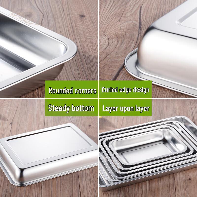 304 Stainless Steel Rectangular Flat Tray