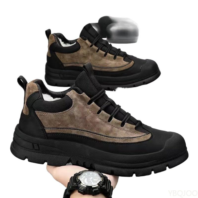 Casual comfortable snow boots men winter warm high top cotton shoes outdoor fashionable versatile anti slip workwear boots