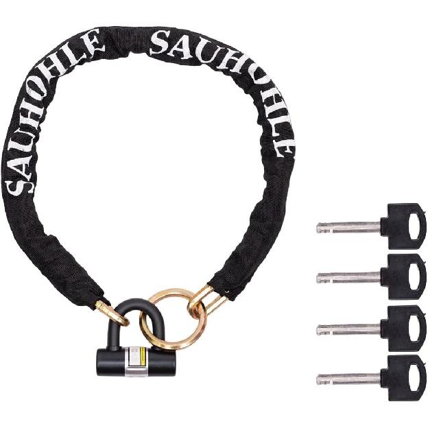 Motorcycle Chain Locks 4ft Heavy Duty Square Link Bicycle Chain Lock Gold Lock for Motorcycles, Scooters, Gates and More