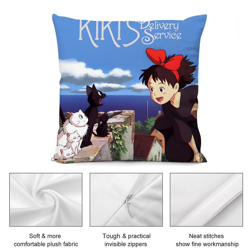 k-Kiki's Delivery Service Pillow Case Living Room Sofa Decorative Cushion Cover Simple Household Light Luxury Printed Pillow