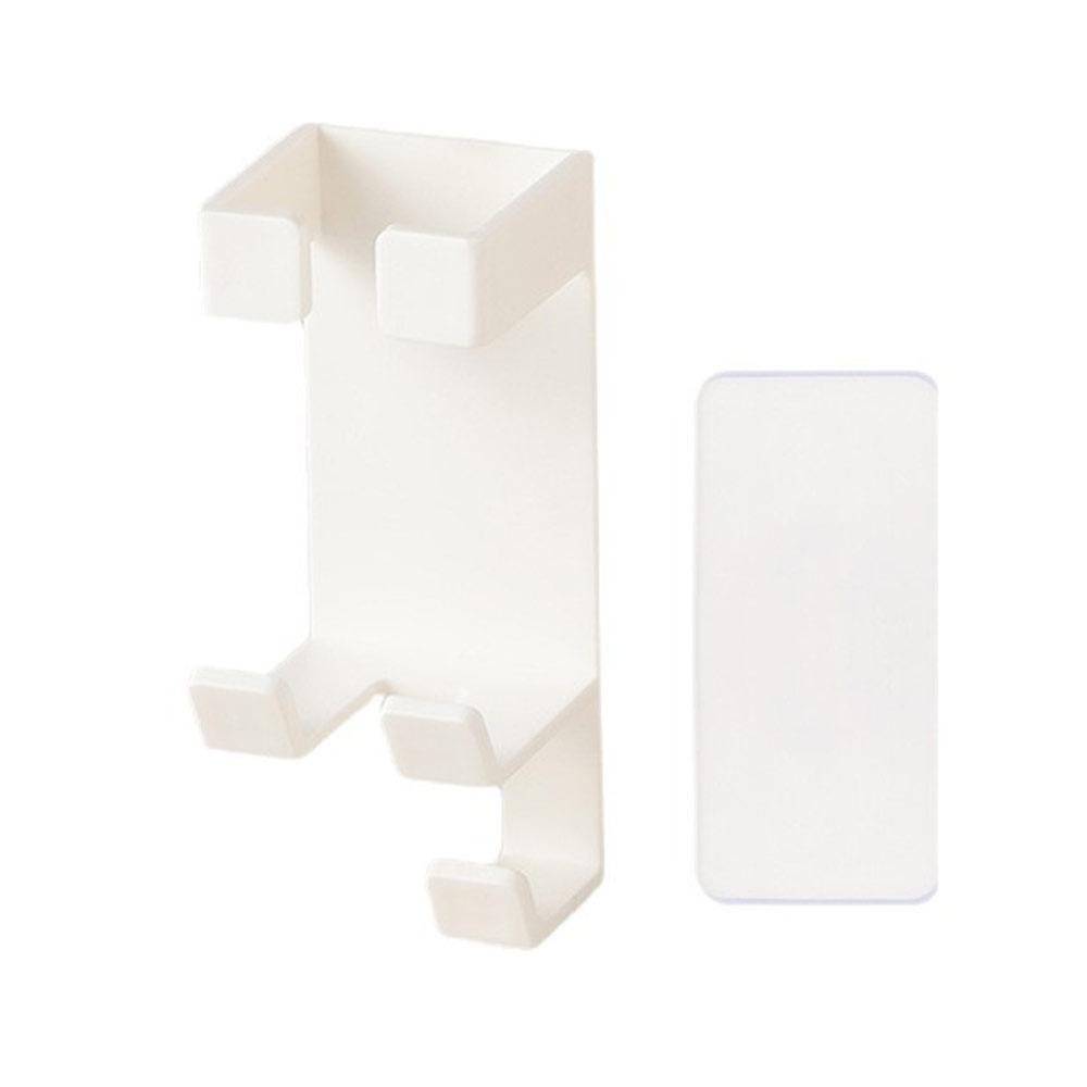 

Wall Mounted Curling Iron Storage Rack Space Saving Hair Dryer Organizer for Bathroom белый