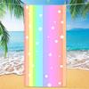 Striped Beach Towel, Digital Printing Thin Quick-Dry Anti-Sand Microfiber Lightweight for Swim Yoga Travel Gym Gift