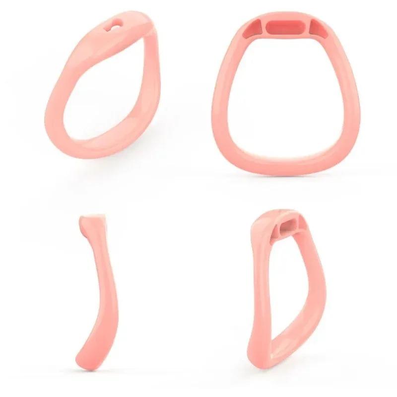 Realistic Vagina Texture Chastity Cage – 4 Sizes Penis Rings for Men | Curve Cock Lock Bondage Toy for Sissy & Gay Fetish Play