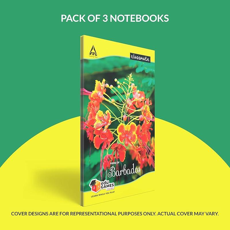

Classmate Long Book - Unruled, 160 Pages, 314 mm x 194 mm - Pack Of 3 large