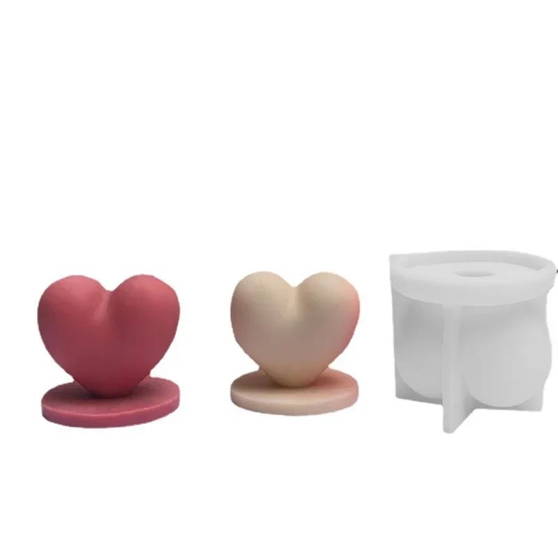 S/L Love Silicone Mold 3D Heart-shaped Candle Crafts Resin Plaster Mould DIY Soap Candle Making Supplies Valentine's Day Gift